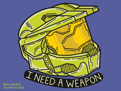 Master Chief "I need a weapon" art character design doodle drawing fanart gaming halo illustration illustrator sticker vector xbox