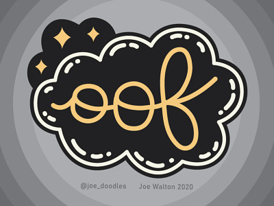 "oof" script lettering art cloud daily doodle doodle drawing enamel pin illustration illustrator lettering lettering art lettering logo logo ltg script vector