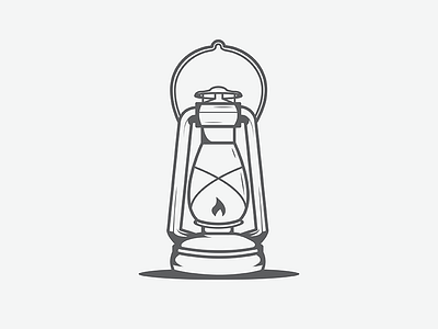 Camping Lantern camping grayscale illustration lantern outdoors vector