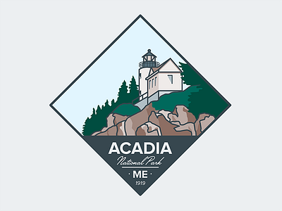 National Park Badge: Acadia 100 acadia badge first illustration maine national park vector years