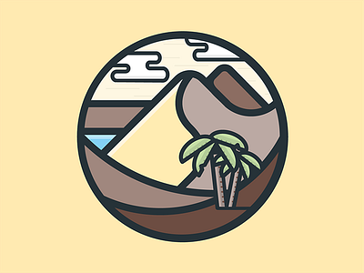 Nature Icon #3 desert dune flat icon illustration nature oasis palm sand vector