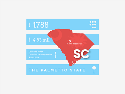 Infographic: South Carolina carolina flag flat infographic layout material south state typography vector