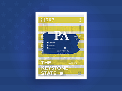 Infographic: Pennsylvania 50 design flag infographic layout pennsylvania states typography united vector