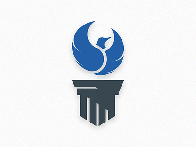 Blue Flame Foundation blue column design dove flame graphic greek illustration logo vector