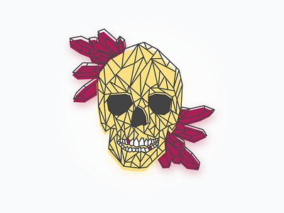 A Day Late crystals illustration skull vector