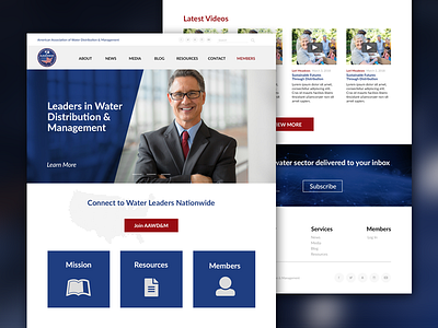 AAWD&M american association design distribution management mockup water web website
