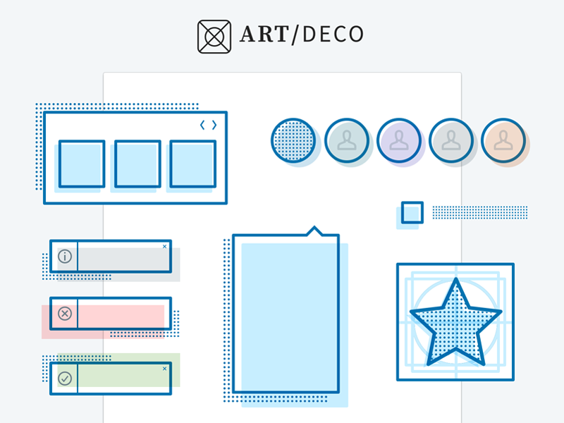 Art Deco art deco sketch craft icons symbols components patterns design system linkedin