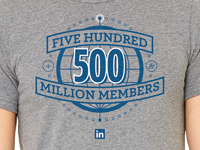 500 Million Members! global linkedin milestone shirt tshirt