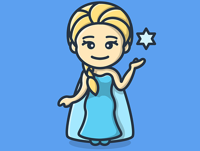 Cute Elsa illustration procreate