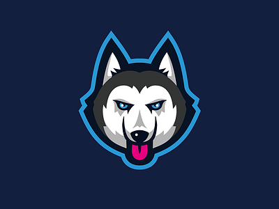 Siberian Husky dog illustration logo