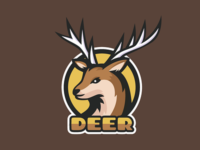 Deer emblem illustration logo tag