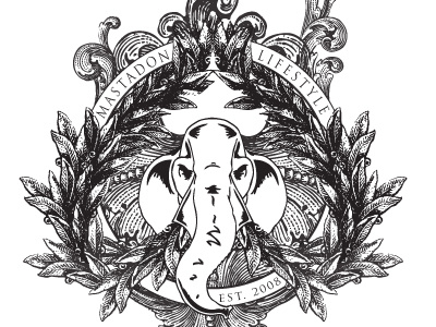 Mastadon Label animal icon illustration logo