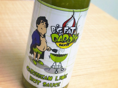BFD Sauces Label green hot sauce illustration label lime