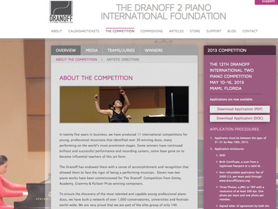 Dranoff Website piano ui website