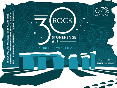 Stonehenge Ale Label beer illustration label snow vector winter