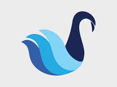 Swan Icon abstract icon logo swan wave