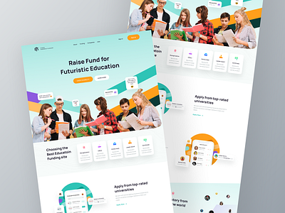 Education loan landing page ui acamedic android b2b b2c design system e learning edtech education finance fintech fundraiser ios loan mobile app saas saas landing page startup student universities web