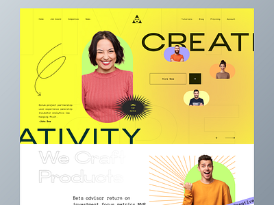 Creative hunt landing page ui