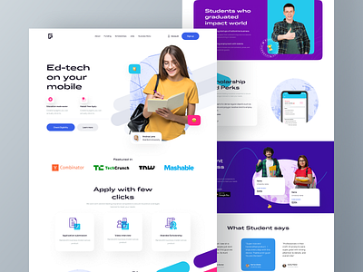 Eduhub landing page ui android branding dashboard design dribbble shot google edtech education design fintech fundraise ios landing page mobile app mobileapps product startup typography ui ux web design website