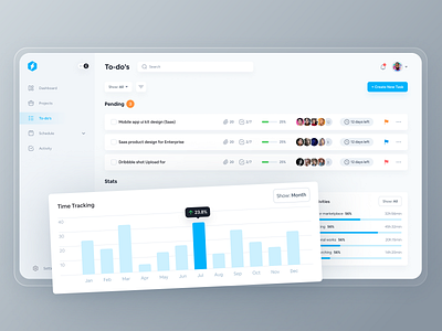 To-do list app dashboard ui