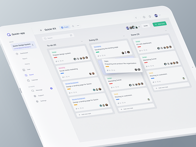 Project management dashboard UI/UX