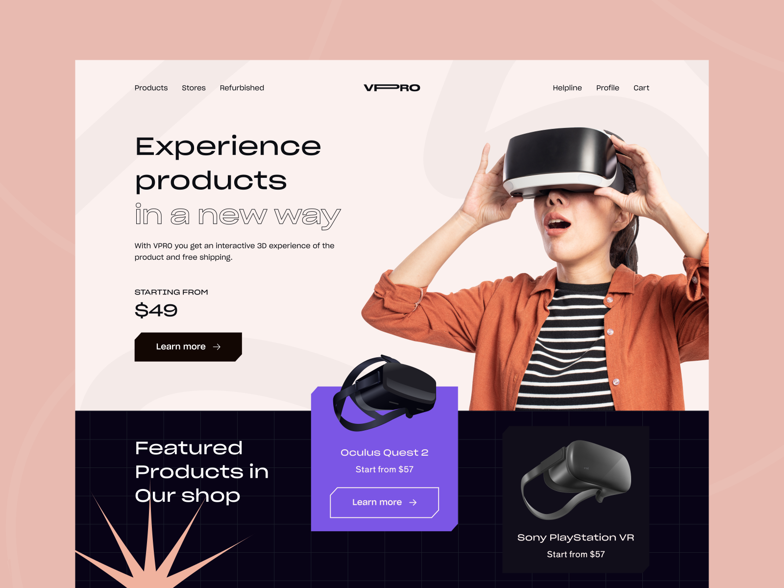 VR Product header design concept by Shourav 🔥 for Dorik.com on Dribbble