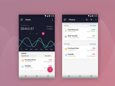 personal financial wallet app admin panel android app best shot branding chart dashboard design finance homescreen icon infography ios landing page mobile app statistics ui ux wallet web design