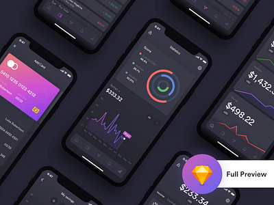 Conceptual Financial App Full admin panel android animation app chart colorful creative design cryptocurrency dashboard data science design financial illustration ios mobile app product typography ui ux vector