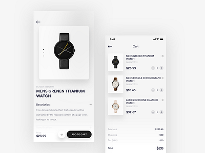 cart and Product details page admin panel android branding cart creative design dashboard design ecommerce fluent design illustration ios landing page minimal mobile app product product details ui ux watch web design