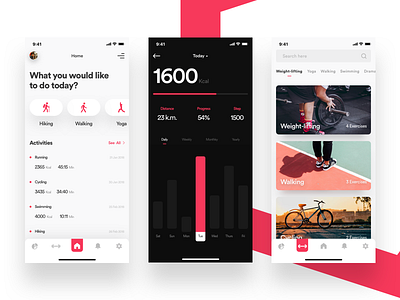 Health and fitness tracker app android animation app branding creative design dashboard data management design fitness fluent design health illustration ios medical mobile app product typography ui ux vector