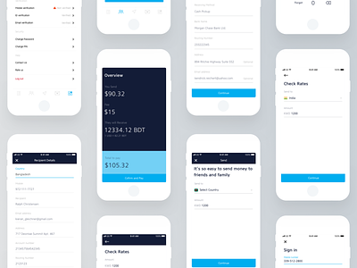 Remittance app design-3 android animation branding chart creative design dashboard design financial icon illustration ios landing page logo minimal mobile app product typography ui ux web design