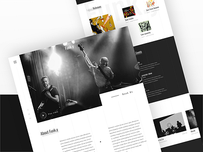 Funk.y musical band landing page android band branding colorful creative design dashboard design flat illustration landing page logo minimal mobile app music musician product typography ux web web design