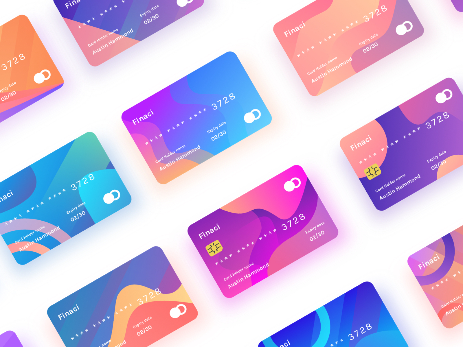 App icons design idea #207: Finaci Financial debit/credit ui card-1 debit credit card branding app website web animation colo...