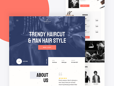 Barber shop landing page design