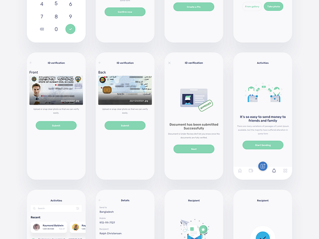 Remittance IOS app design app ui kit by Shourav 🔥 for Nice100Team on ...