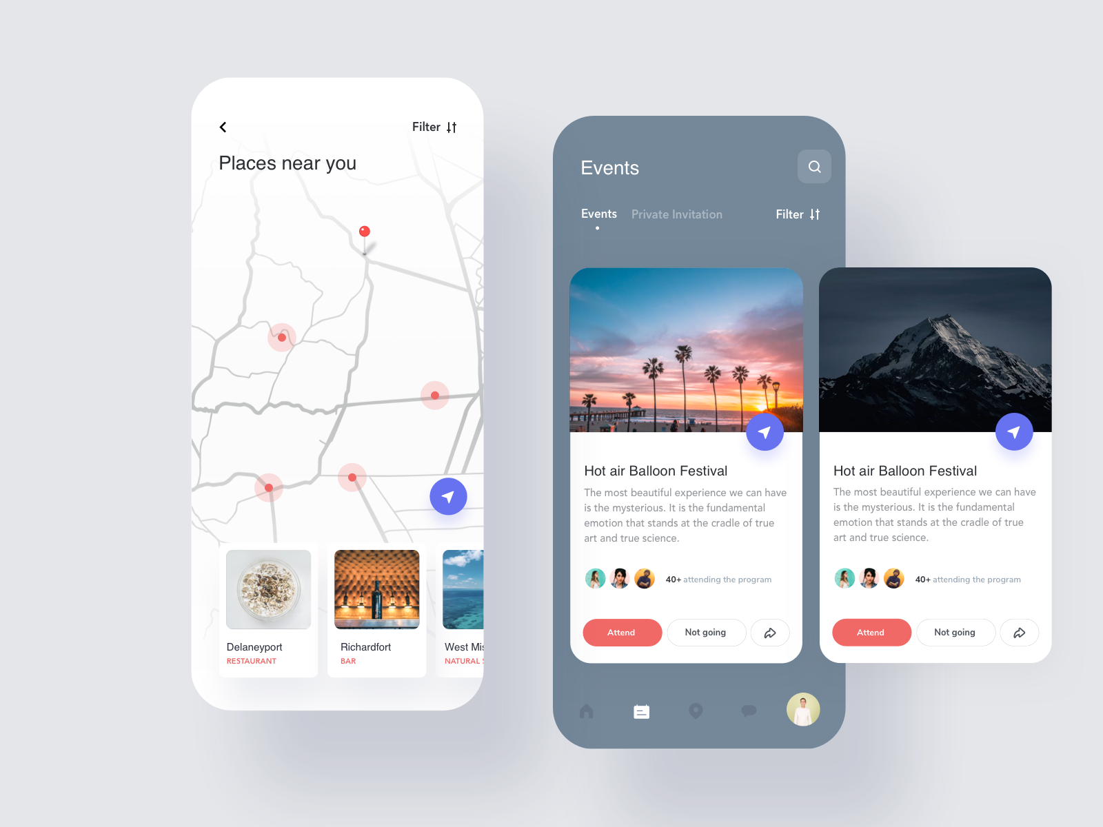 Social ios app ui design