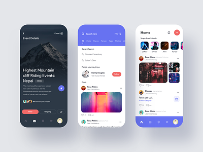 Social ios app ui design