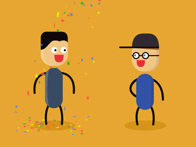 Happy Birthday! animated animation birthday character comic confetti flat fun happy happy birthday music present