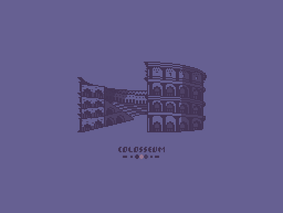 The Colosseum 8bit architectural architecture colosseum illustration italy pixel art pixelart retro rome
