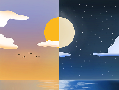 Day and Night Illustration