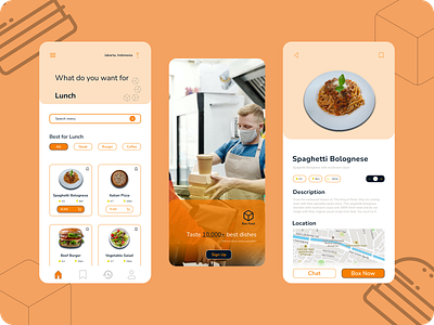 BOXFood UI Design branding delivery design food market startup ui userinterface