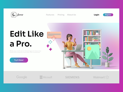 Sense - Photo Editor Landing Page