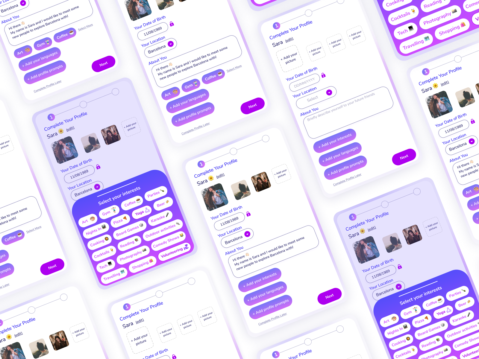 UI, friend finding app by Katya Sitko on Dribbble