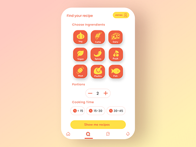 Clean design, recipe app