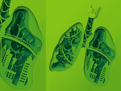 Lung (papercut) communication digital editorial graphic design illustration papercut sciart science