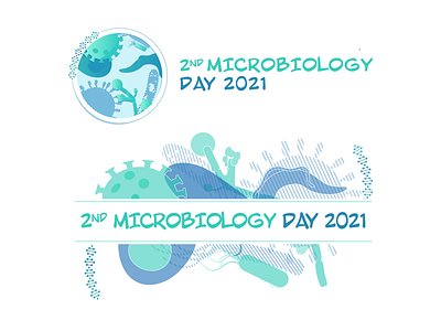 Logo Microbiology day communication design digital flat laboratory logo scicomm science