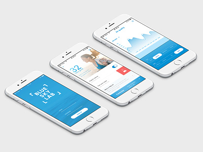 UI UX design air blue filter mobile pure purifier simple startup ui white