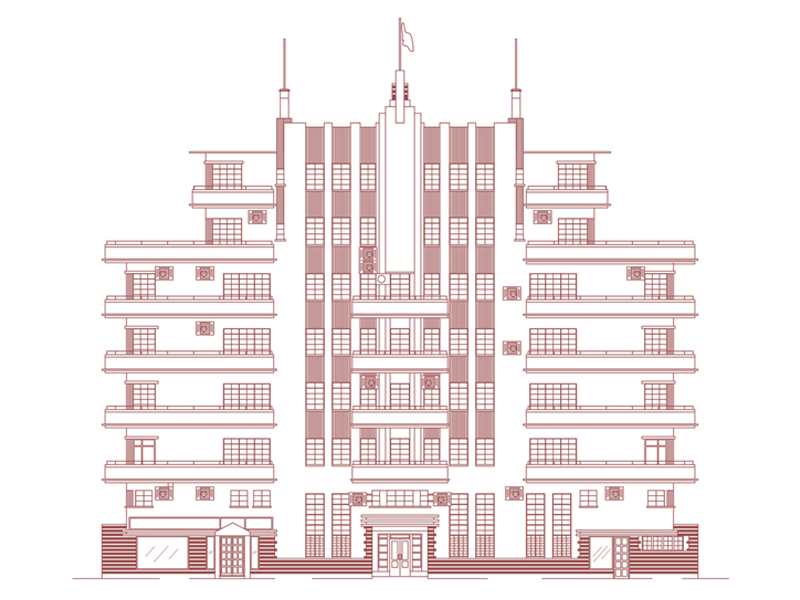 Eddington House architecture building city design flat graphic illustration