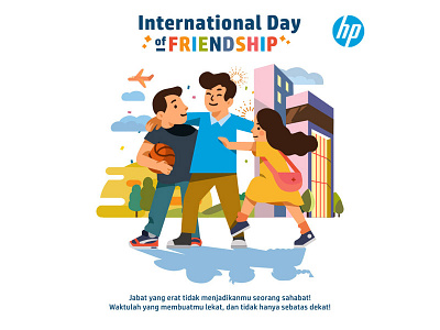 International Day Of Friendship flatdesign friendship hewlett packard illustration isaindrapermana