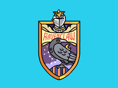 Ravenclaw air emblem hogwarts illustration lunalovegood patch raven ravenclaw
